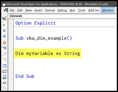 visual basic dim as|VBA Data Types: How to Declare (Dim) and Set VBA Variables .